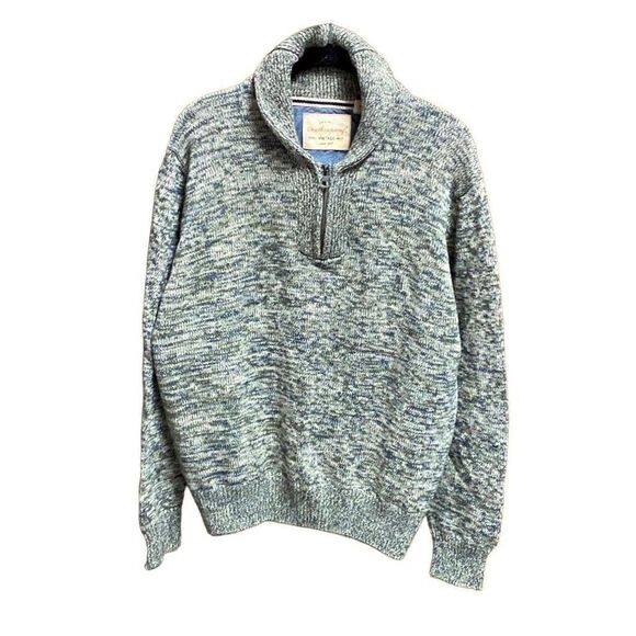 Weatherproof Vintage Gray & Olive Tweed 1/4,Zip Sweater Size Medium - Picture 1 of 6